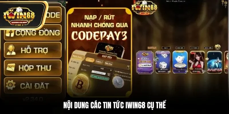 Nội dung các tin tức Iwin68 cụ thể
